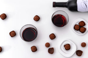 Chocolate e vinho tinto