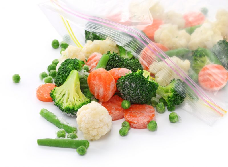 Legumes frescos ou congelados